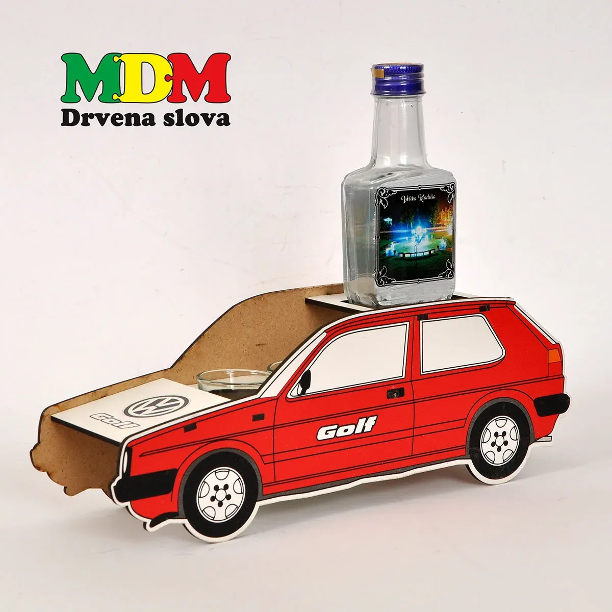 Drveni stalak za piće Golf 2 | Retro poklon i dekoracija