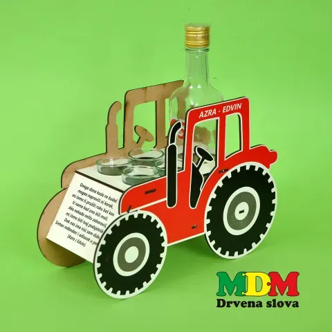 Drveni stalak za piće traktor | Unikatna retro dekoracija