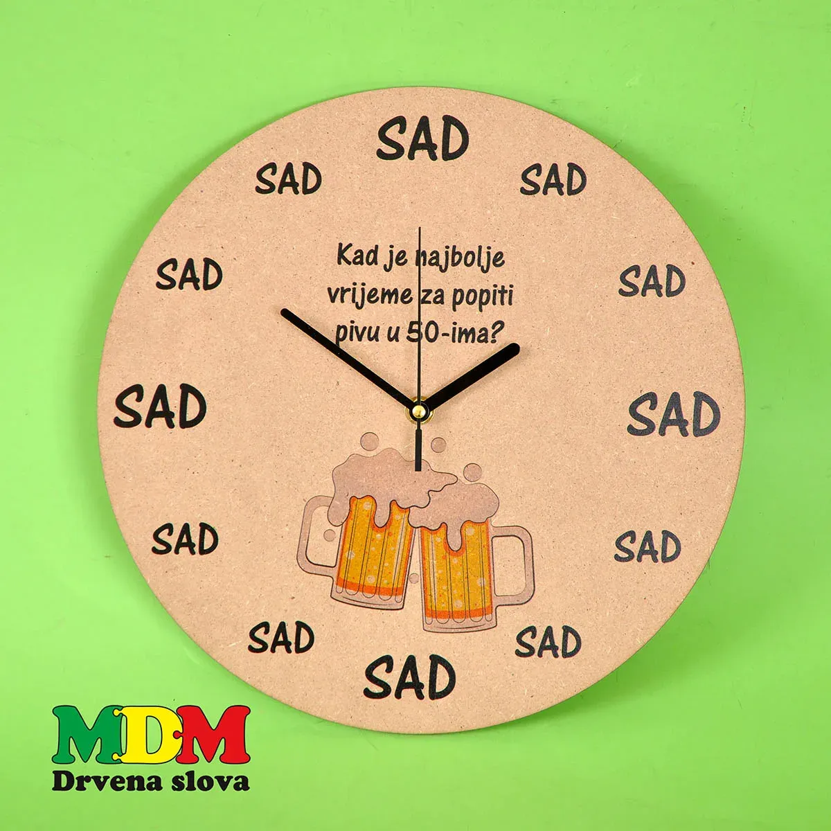 Drveni sat za pivo | Originalan poklon i dekoracija