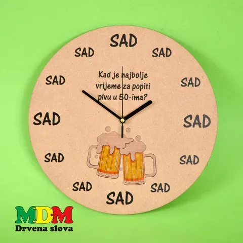 Drveni sat za pivo | Originalan poklon i dekoracija