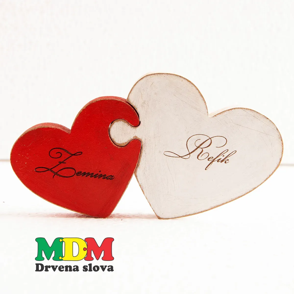 Drveni dekor srce puzzle | Personalizirani porodični poklon