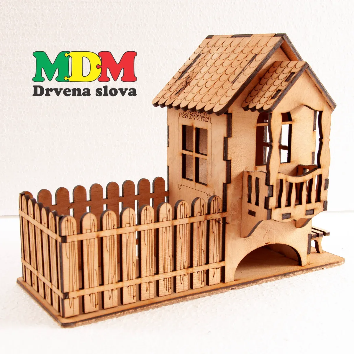 Drvena kućica – stalak i kutija za čaj i med | Praktičan i dekorativan set