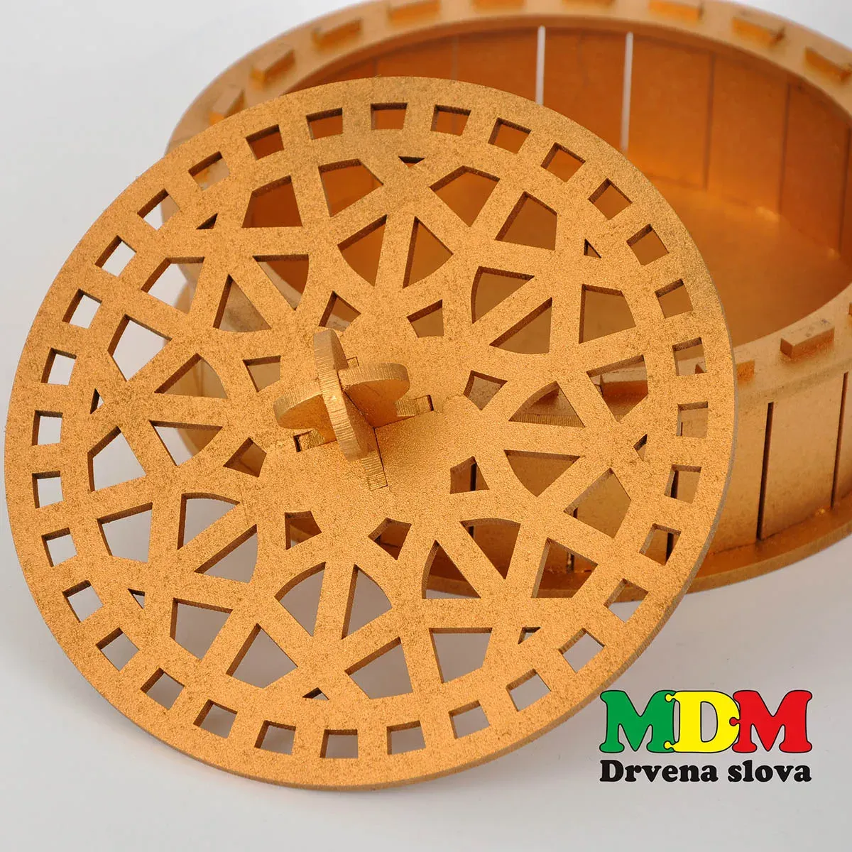 Unikatna drvena okrugla kutija | Drvena kutija za sitnice