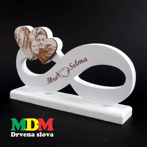 Drveni dekor “Vječna ljubav” | Personalizirana dekoracija infinity