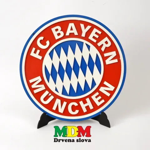 Drveni grb FC Bayern München | Sportska drvena dekoracija