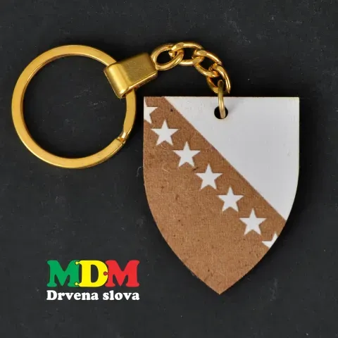 Drveni privjesak za ključeve Bosna i Hercegovina | Unikatni suvenir