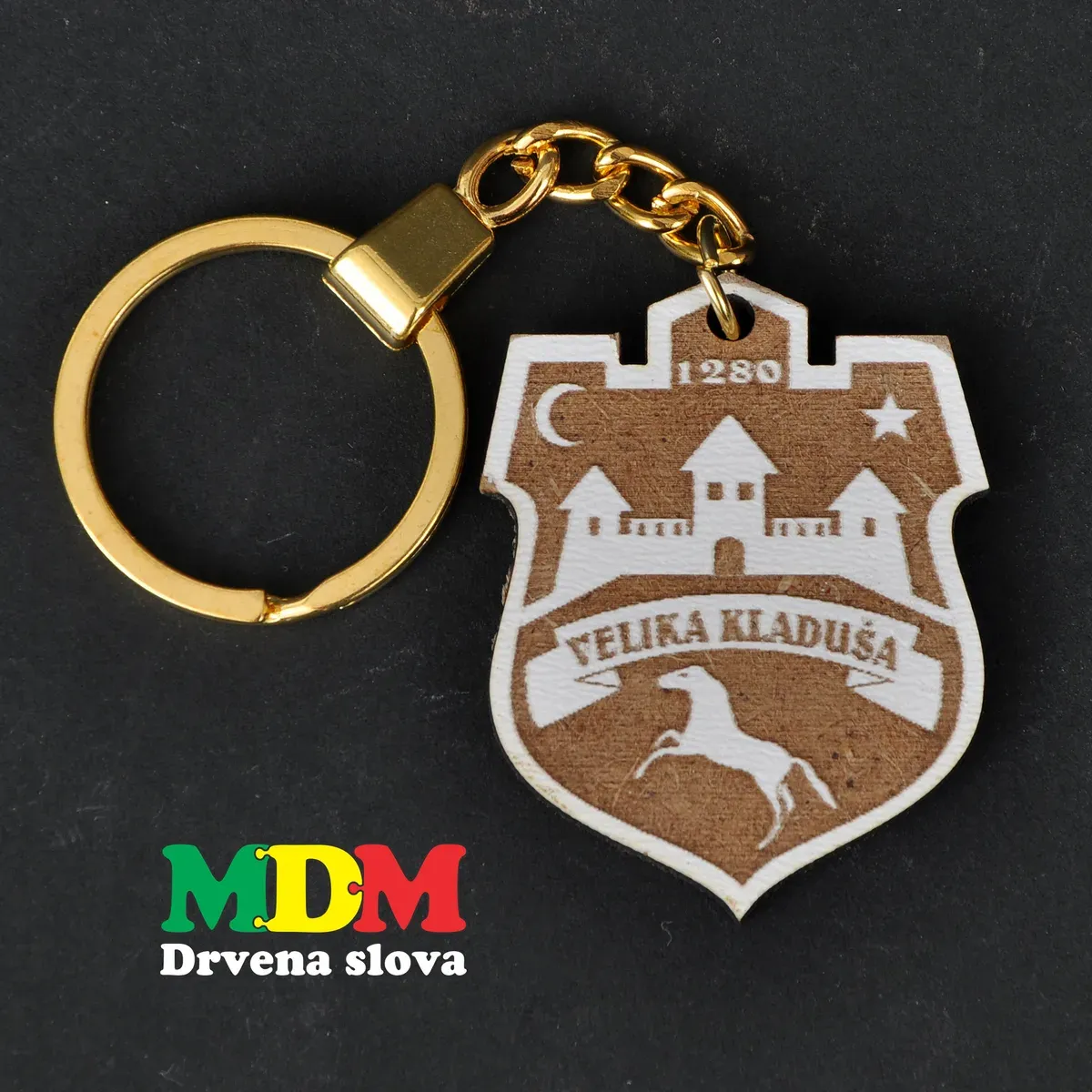 Drveni privjesak za ključeve Velika Kladuša | Unikatni suvenir