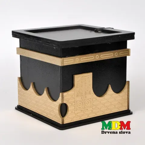Drvena kasa u obliku Kabe | Islamska drvena dekoracija