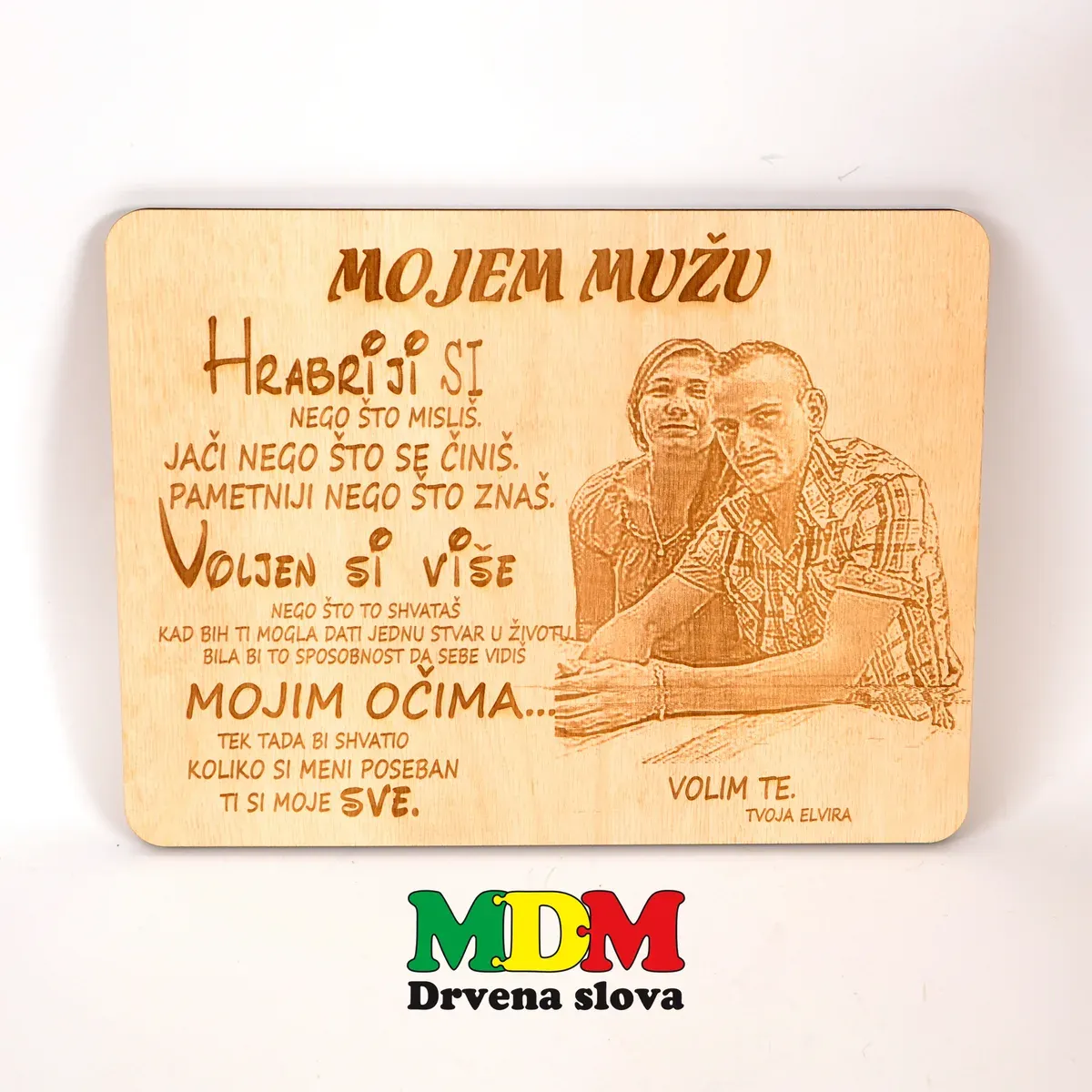 Graviranje fotografije na drvetu | Personalizirana drvena slika