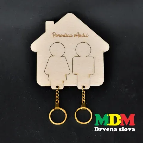 Drveni stalak / kućica za privjeske | Organizator ključeva i sitnica