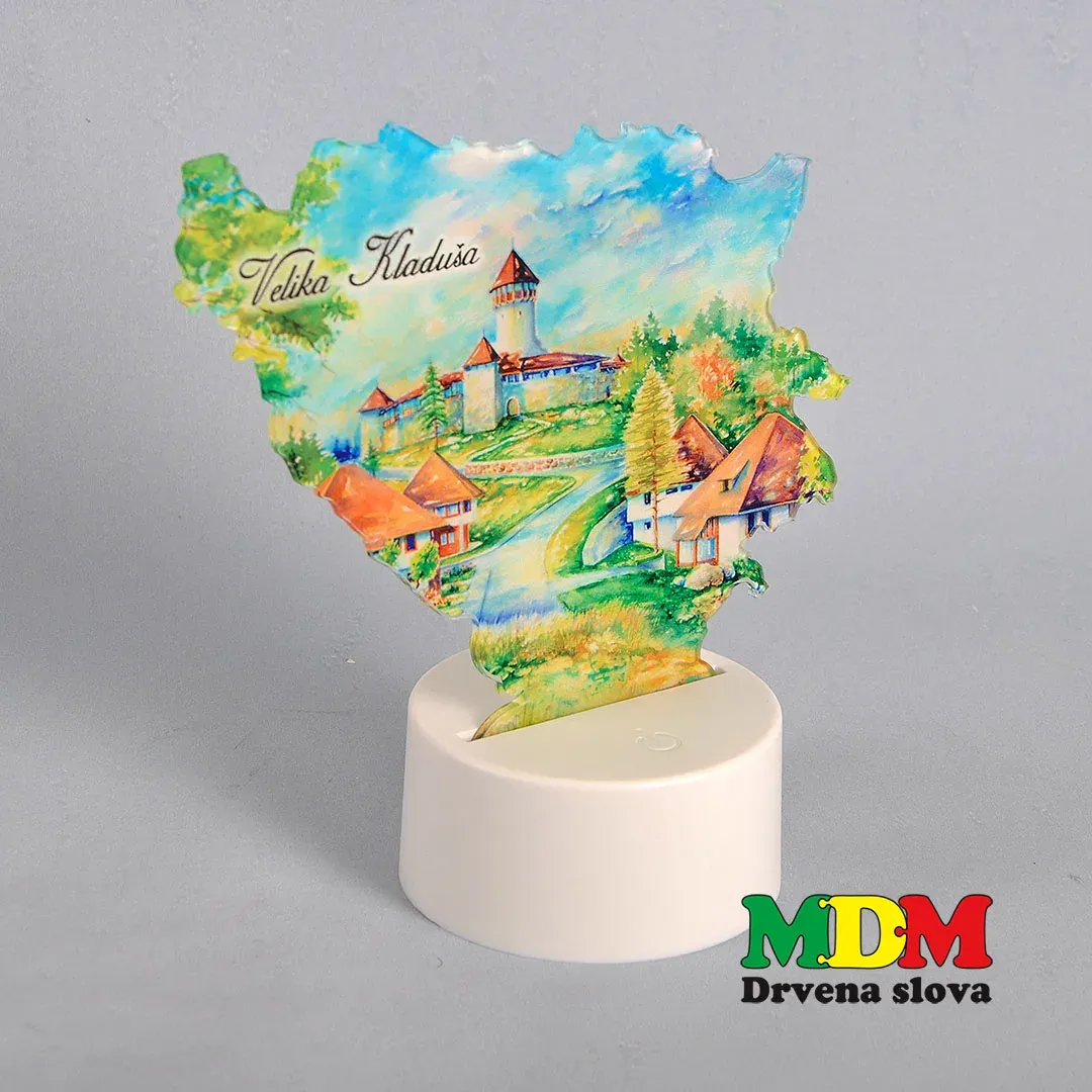 LED lampa Velika Kladuša – dekorativna lampa sa motivom Starog grada