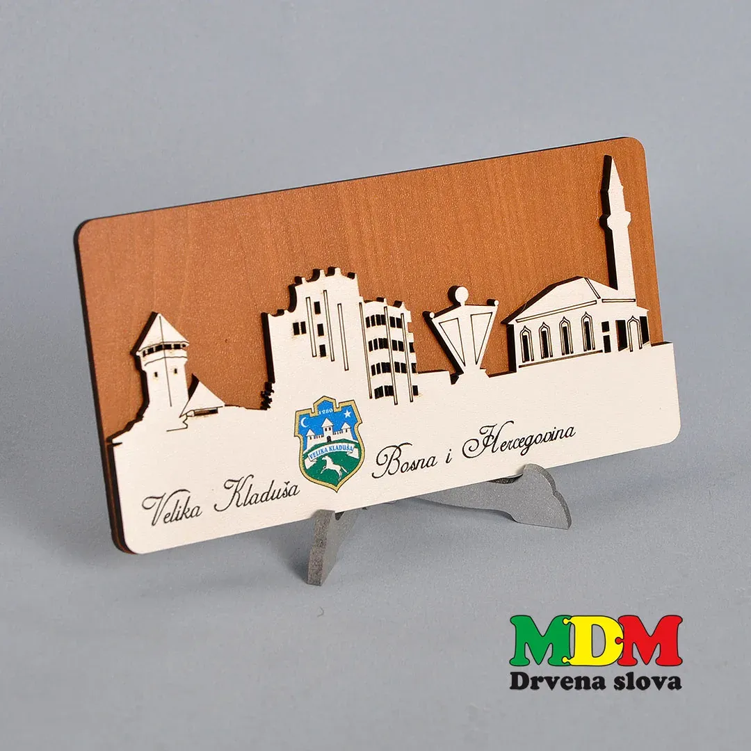 Drvena veduta Velika Kladuša – dekorativna silueta grada