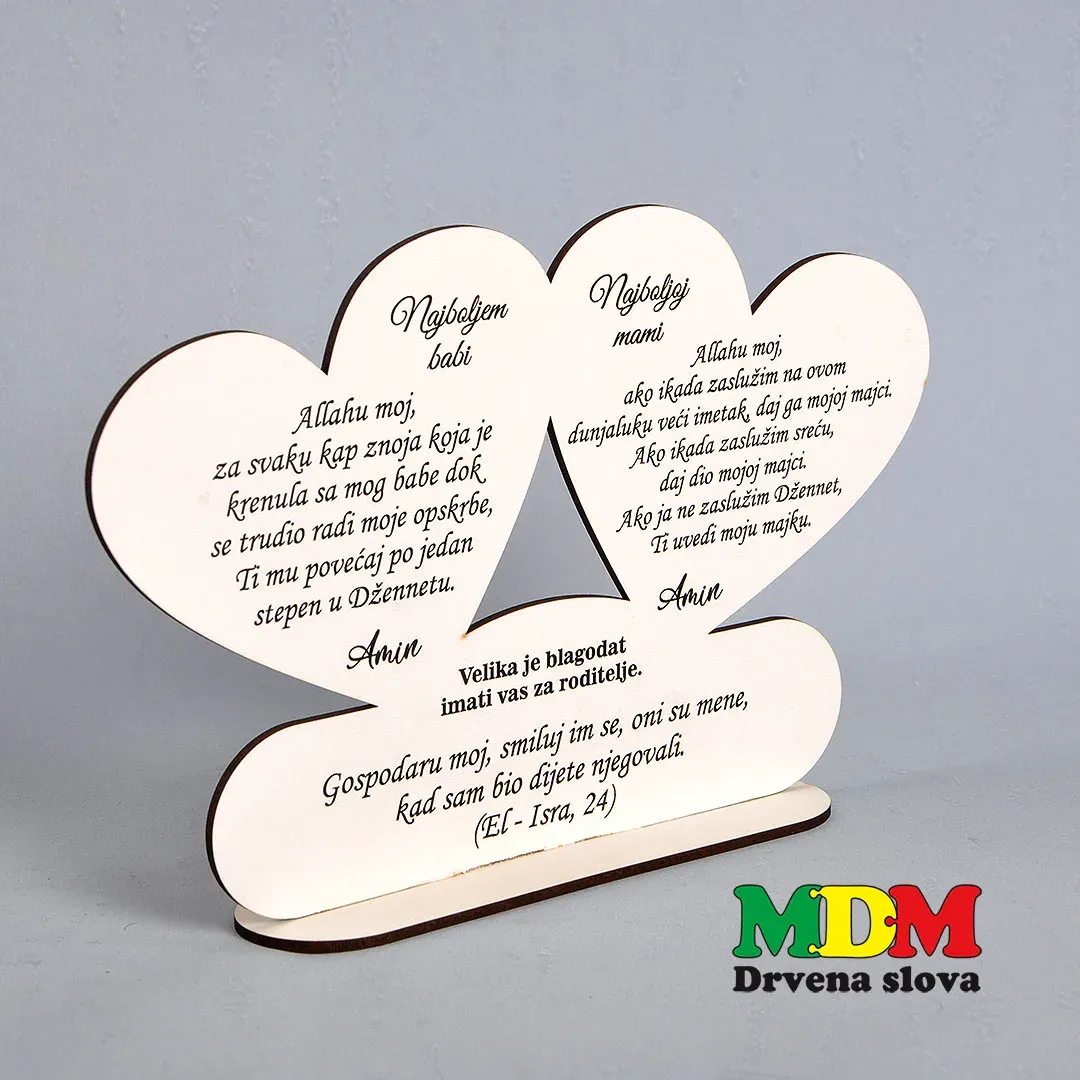Dova za roditelje – Drvena dekoracija za mamu i babu