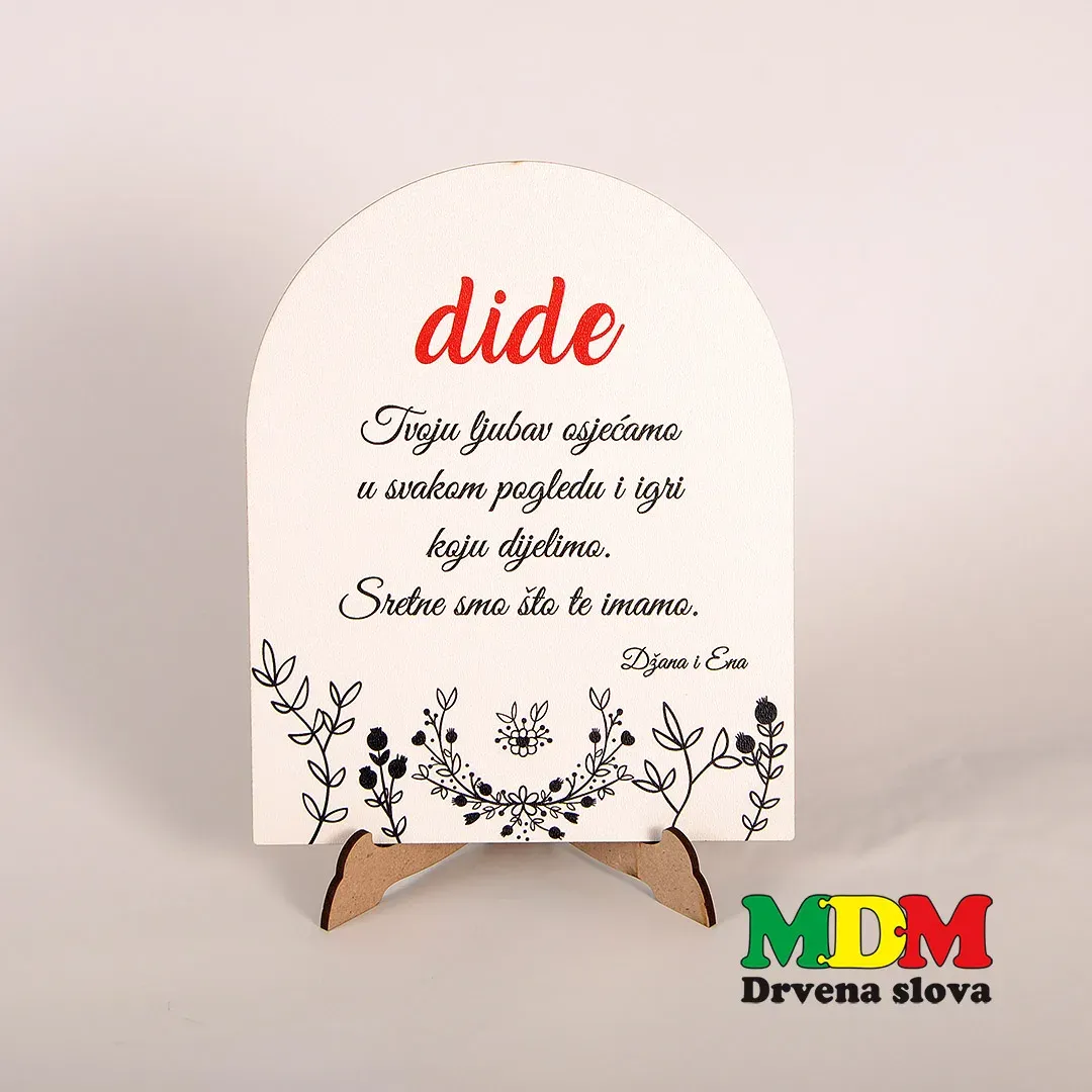 Drveni dekor za didu sa posvetom – personalizirani poklon za djeda